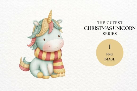 Download Christmas Unicorn Scarf Clipart - Christmas unicorn Collection
