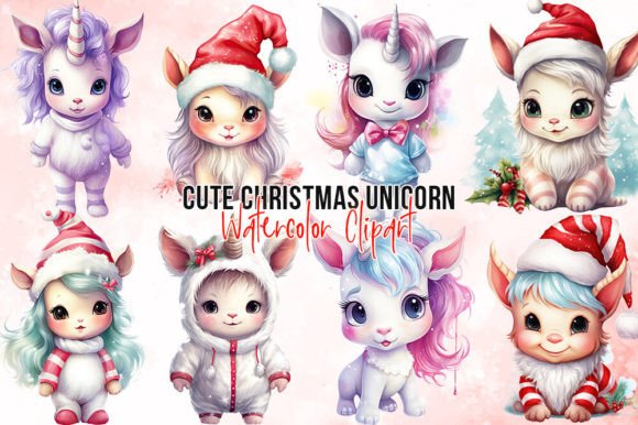 Download Cute Christmas Unicorn Sublimation - Christmas unicorn Collection