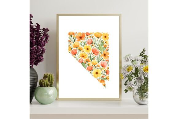 Download Nevada Botanical Map Printable Decor - Decor Collection