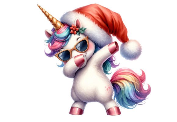 Download Christmas Unicorn Dab Pose Watercolor - Christmas unicorn Collection