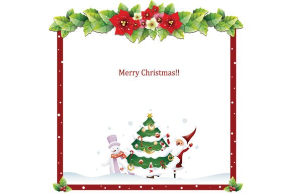 Download Christmas Border Leaf Frame Decoration - Decor Collection