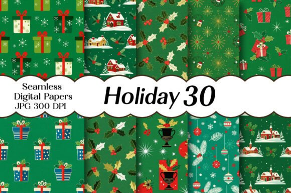 Download Holiday Digital Paper - Holiday digital paper Collection